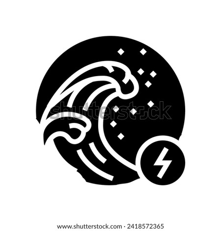 powerful ocean swells glyph icon vector. powerful ocean swells sign. isolated symbol illustration