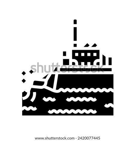 wave plant tidal power glyph icon vector. wave plant tidal power sign. isolated symbol illustration