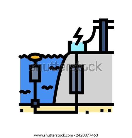 wave transmission tidal power color icon vector. wave transmission tidal power sign. isolated symbol illustration