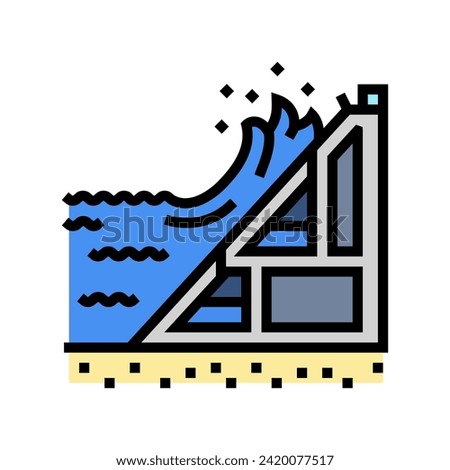 coastal power tidal power color icon vector. coastal power tidal power sign. isolated symbol illustration