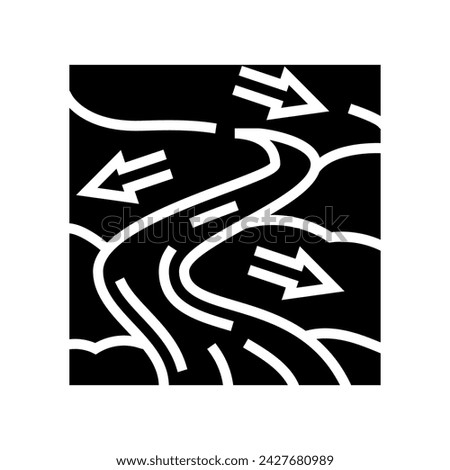 river flow hydroelectric power glyph icon vector. river flow hydroelectric power sign. isolated symbol illustration