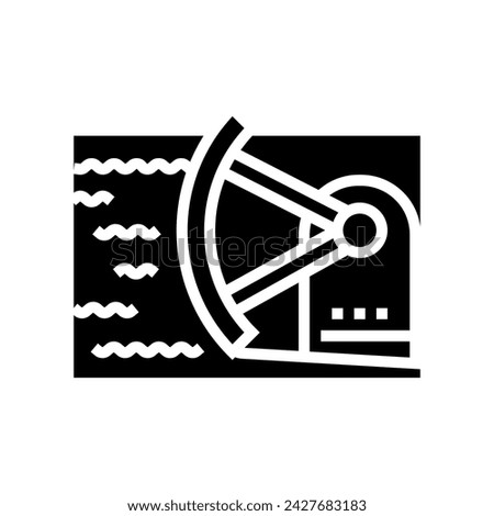 spillway gates hydroelectric power glyph icon vector. spillway gates hydroelectric power sign. isolated symbol illustration