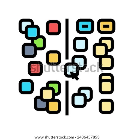 affinity diagram ux ui design color icon vector. affinity diagram ux ui design sign. isolated symbol illustration