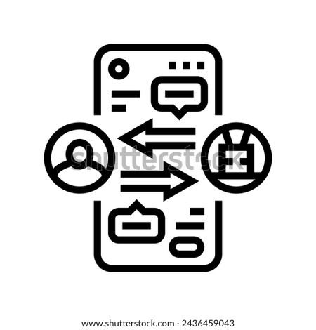 human computer interaction hci line icon vector. human computer interaction hci sign. isolated contour symbol black illustration