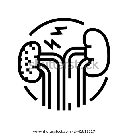 renal failure urology line icon vector. renal failure urology sign. isolated contour symbol black illustration