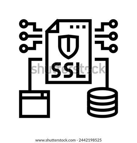 ssl secure sockets layer seo line icon vector. ssl secure sockets layer seo sign. isolated contour symbol black illustration