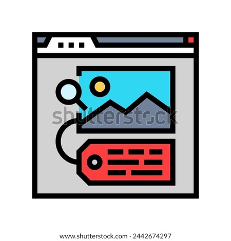 alt text seo color icon vector. alt text seo sign. isolated symbol illustration