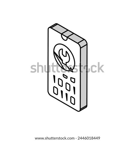 cell phone data recovery isometric icon vector. cell phone data recovery sign. isolated symbol illustration