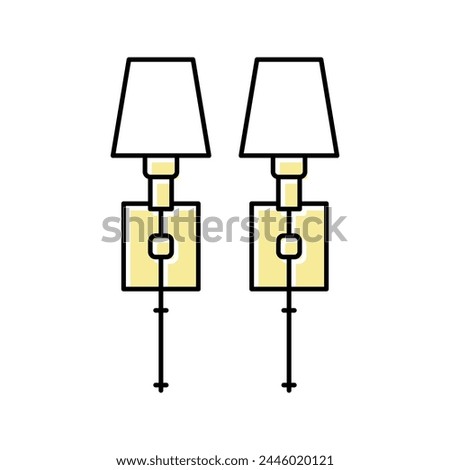 wall sconce set color icon vector. wall sconce set sign. isolated symbol illustration
