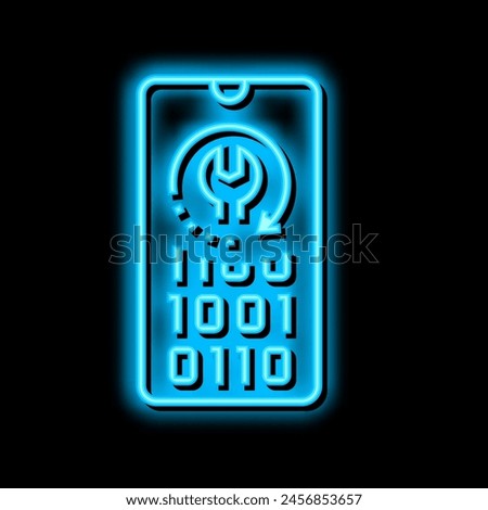 cell phone data recovery neon light sign vector. cell phone data recovery illustration