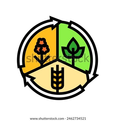 crop rotation farmer color icon vector. crop rotation farmer sign. isolated symbol illustration