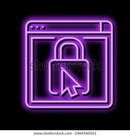 web padlock neon light sign vector. web padlock illustration