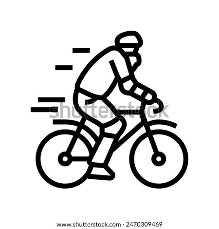 bike elderly leisure line icon vector. bike elderly leisure sign. isolated contour symbol black illustration