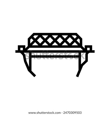 bailey bridge line icon vector. bailey bridge sign. isolated contour symbol black illustration