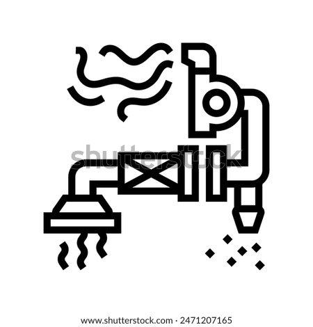 exhaust system ventilation line icon vector. exhaust system ventilation sign. isolated contour symbol black illustration