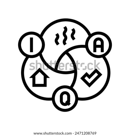 indoor air quality iaq line icon vector. indoor air quality iaq sign. isolated contour symbol black illustration