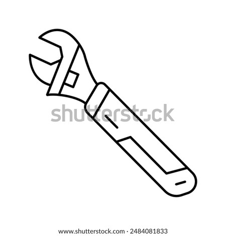 wrench tool repair line icon vector. wrench tool repair sign. isolated contour symbol black illustration