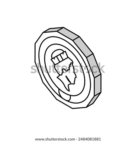 gbp coin isometric icon vector. gbp coin sign. isolated symbol illustration