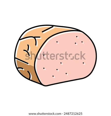 ham beef color icon vector. ham beef sign. isolated symbol illustration