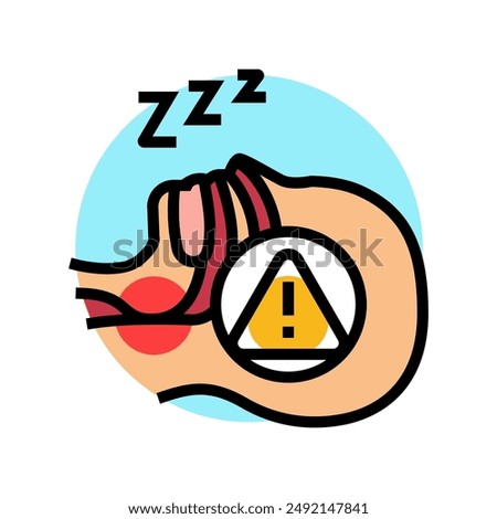 obstructive sleep apnea obesity overweight color icon vector. obstructive sleep apnea obesity overweight sign. isolated symbol illustration