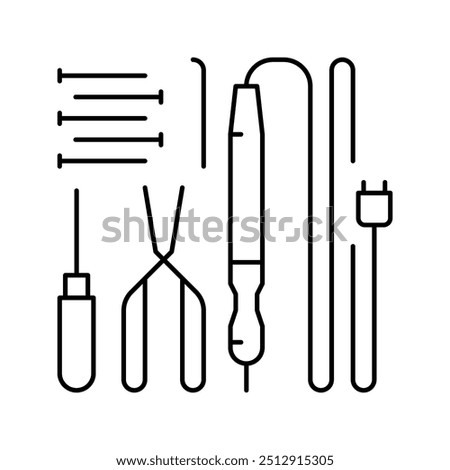 tools for repair electronics line icon vector. tools for repair electronics sign. isolated contour symbol black illustration