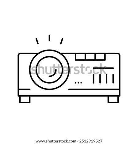 projector electronic device cinema line icon vector. projector electronic device cinema sign. isolated contour symbol black illustration