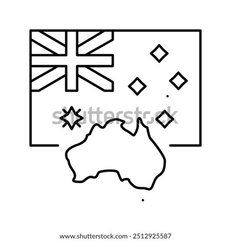 australia country flag line icon vector. australia country flag sign. isolated contour symbol black illustration