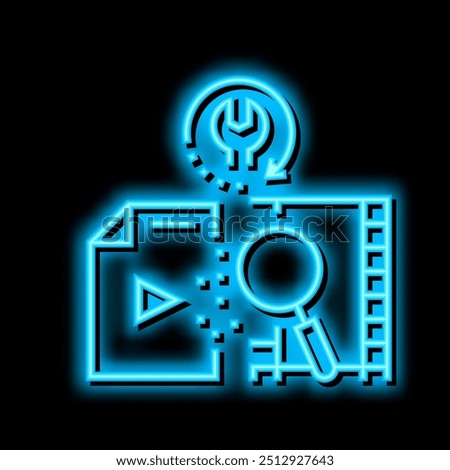 tape data recovery neon light sign vector. tape data recovery illustration