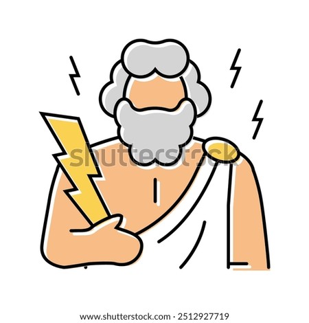 zeus greek god mythology color icon vector. zeus greek god mythology sign. isolated symbol illustration