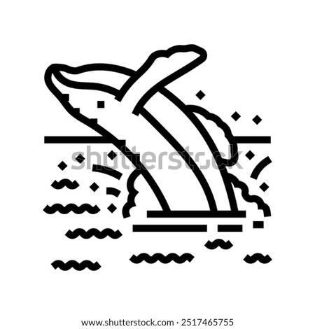 whale watching winter line icon vector. whale watching winter sign. isolated contour symbol black illustration