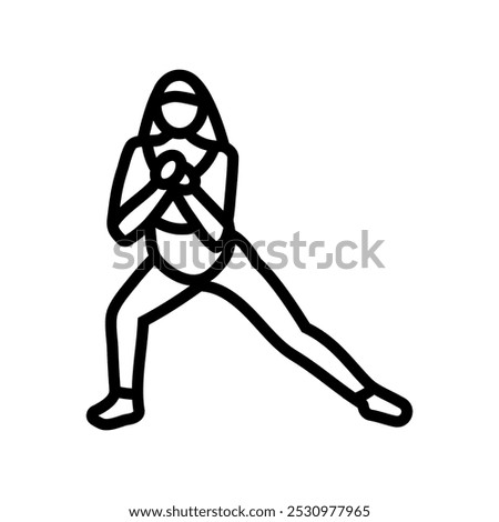 side lunges pregnant fitness line icon vector. side lunges pregnant fitness sign. isolated contour symbol black illustration