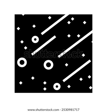 meteor shower weather natural phenomena glyph icon vector. meteor shower weather natural phenomena sign. isolated symbol illustration