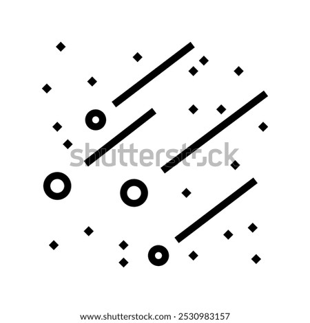 meteor shower weather natural phenomena line icon vector. meteor shower weather natural phenomena sign. isolated contour symbol black illustration