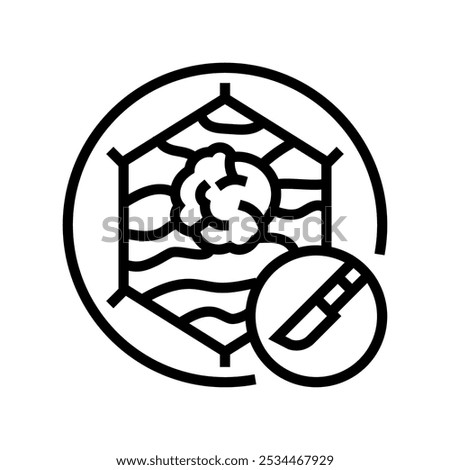 tumor removal cancer treatment line icon vector. tumor removal cancer treatment sign. isolated contour symbol black illustration