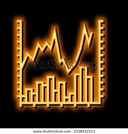 stock chart neon light sign vector. stock chart illustration