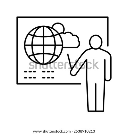 weather forecast line icon vector. weather forecast sign. isolated contour symbol black illustration