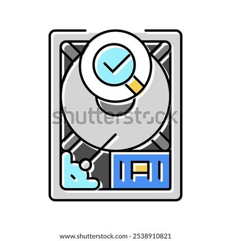 hard drive check repair computer color icon vector. hard drive check repair computer sign. isolated symbol illustration