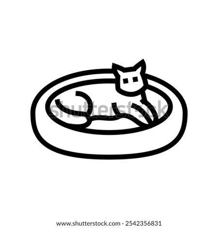 bed cat breeding line icon vector. bed cat breeding sign. isolated contour symbol black illustration