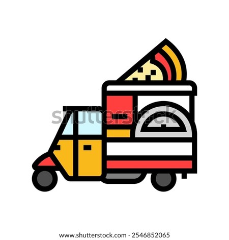 pizza food truck color icon vector. pizza food truck sign. isolated symbol illustration