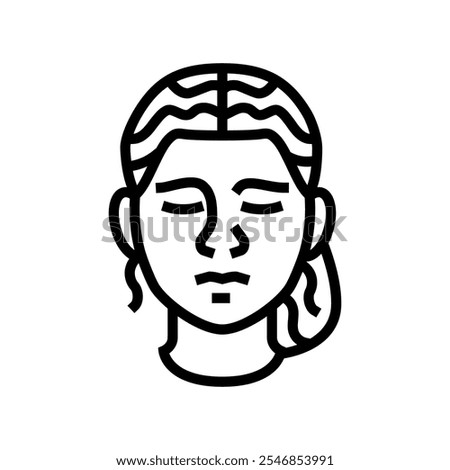 sorrow woman expression line icon vector. sorrow woman expression sign. isolated contour symbol black illustration