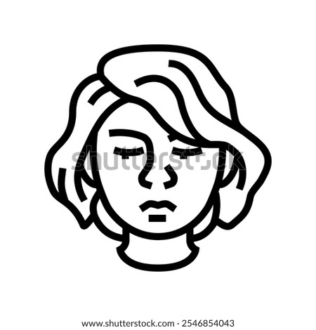 shame woman expression line icon vector. shame woman expression sign. isolated contour symbol black illustration