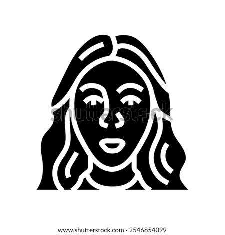 surprise woman expression glyph icon vector. surprise woman expression sign. isolated symbol illustration