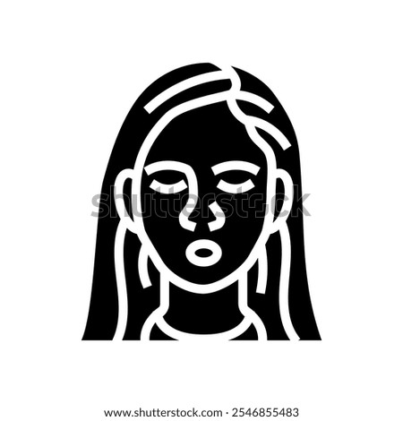 relief woman expression glyph icon vector. relief woman expression sign. isolated symbol illustration