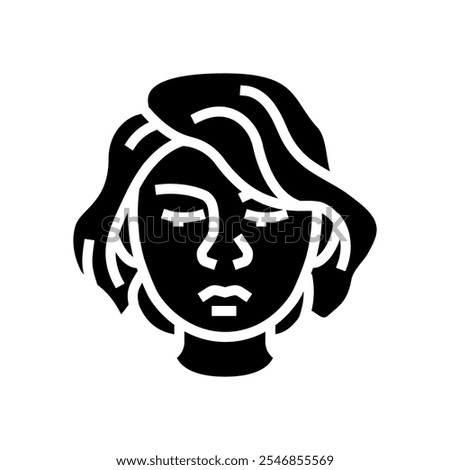 shame woman expression glyph icon vector. shame woman expression sign. isolated symbol illustration