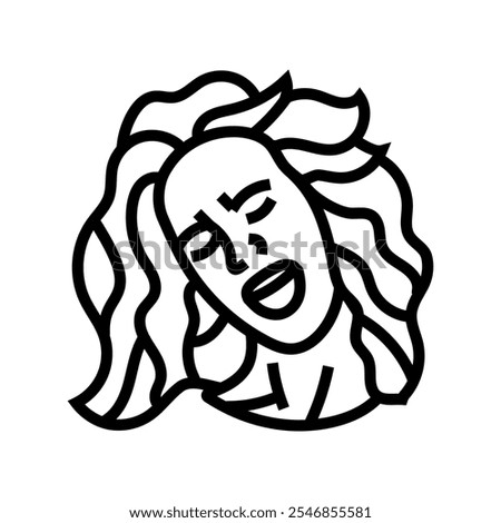 euphoria woman expression line icon vector. euphoria woman expression sign. isolated contour symbol black illustration