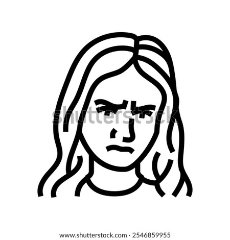 disappointment woman expression line icon vector. disappointment woman expression sign. isolated contour symbol black illustration