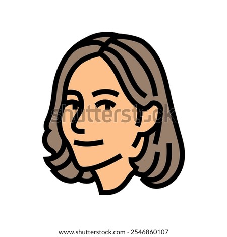 contentment woman expression color icon vector. contentment woman expression sign. isolated symbol illustration