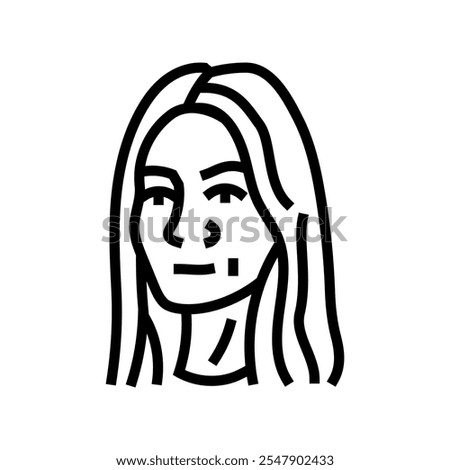 confident woman expression line icon vector. confident woman expression sign. isolated contour symbol black illustration