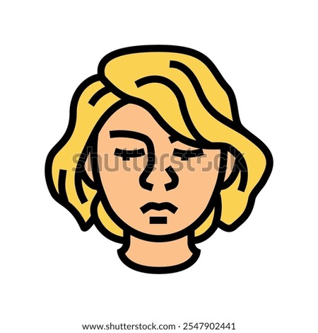 shame woman expression color icon vector. shame woman expression sign. isolated symbol illustration