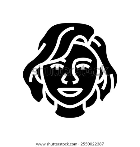 joy woman expression glyph icon vector. joy woman expression sign. isolated symbol illustration